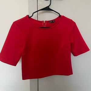 Red cropped top